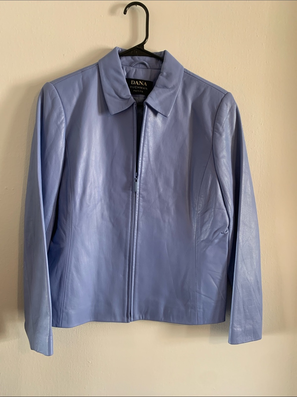 DANA BUCHMAN Periwinkle Leather Zip Jacket